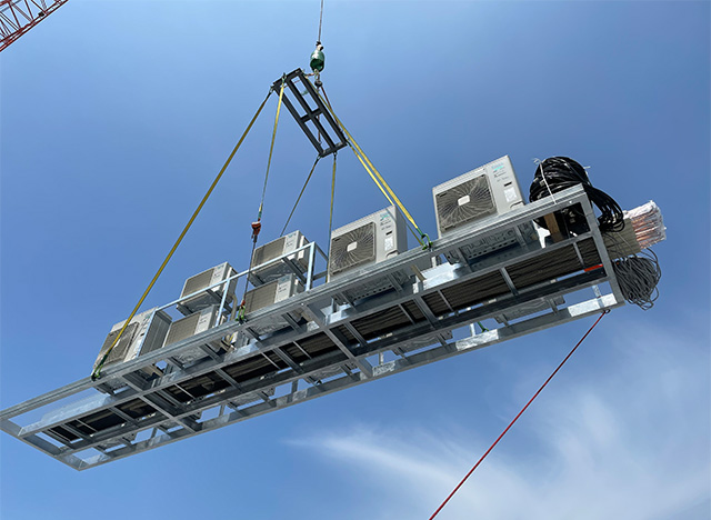 熊佐賀県唐津市 室外機ユニット搬入据付工事