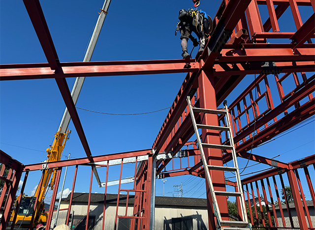 熊本市西区 鉄骨建方工事